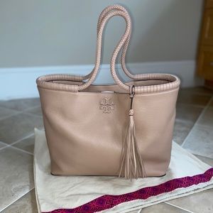Tory Burch Taylor Devon Sand Leather Tote —NEW